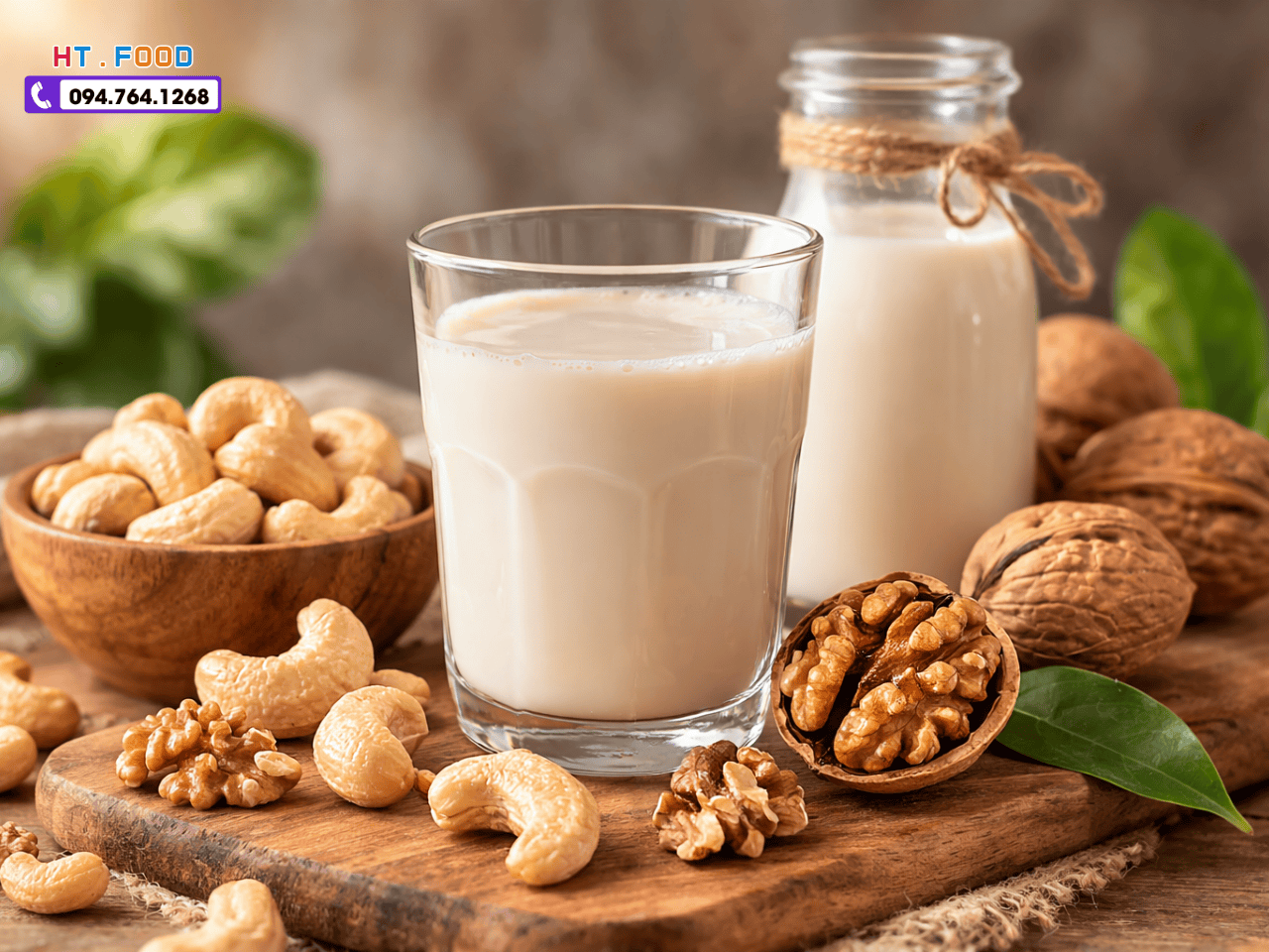 Cach lam sua hat dieu voi hat oc cho