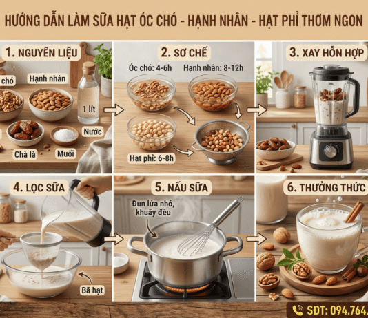 Cách làm sữa óc chó, hạnh nhân & hạt phỉ thơm ngon, bổ dưỡng!