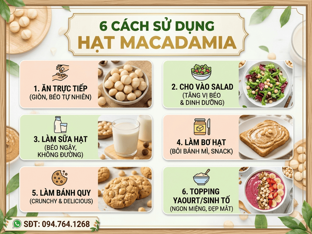Cach su dung hat macadamia