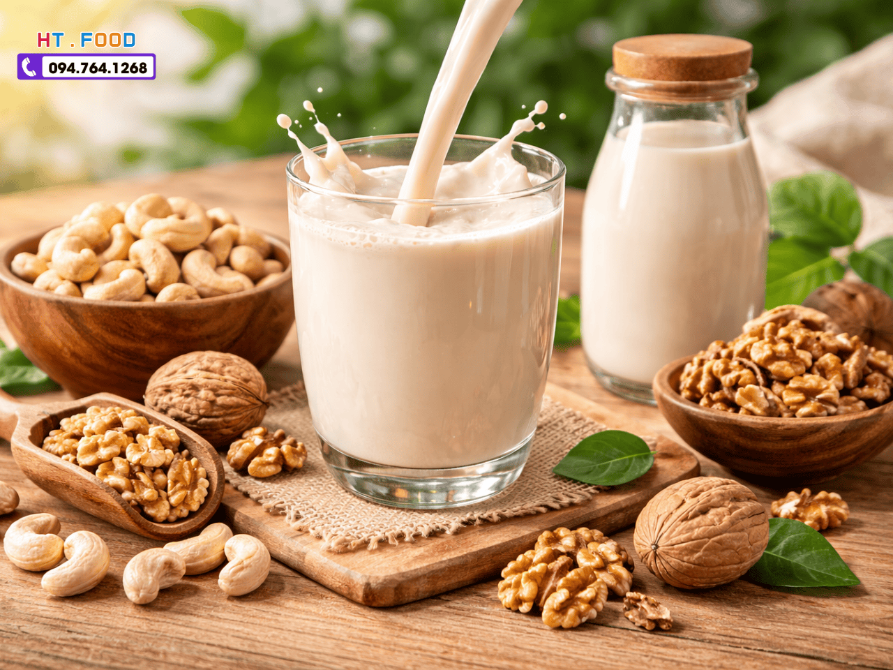 Sua hat dieu voi hat oc cho